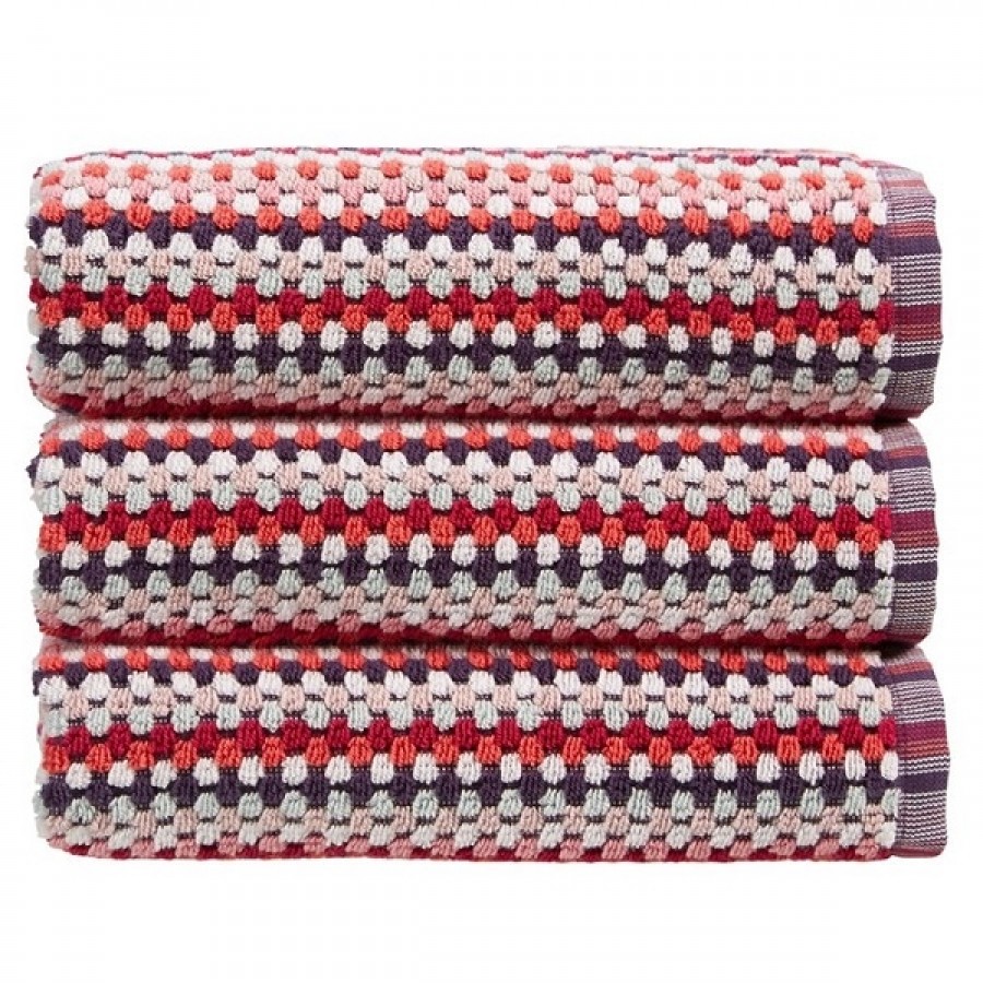 Carnaby Stripe Håndklæde Berry, 90x165