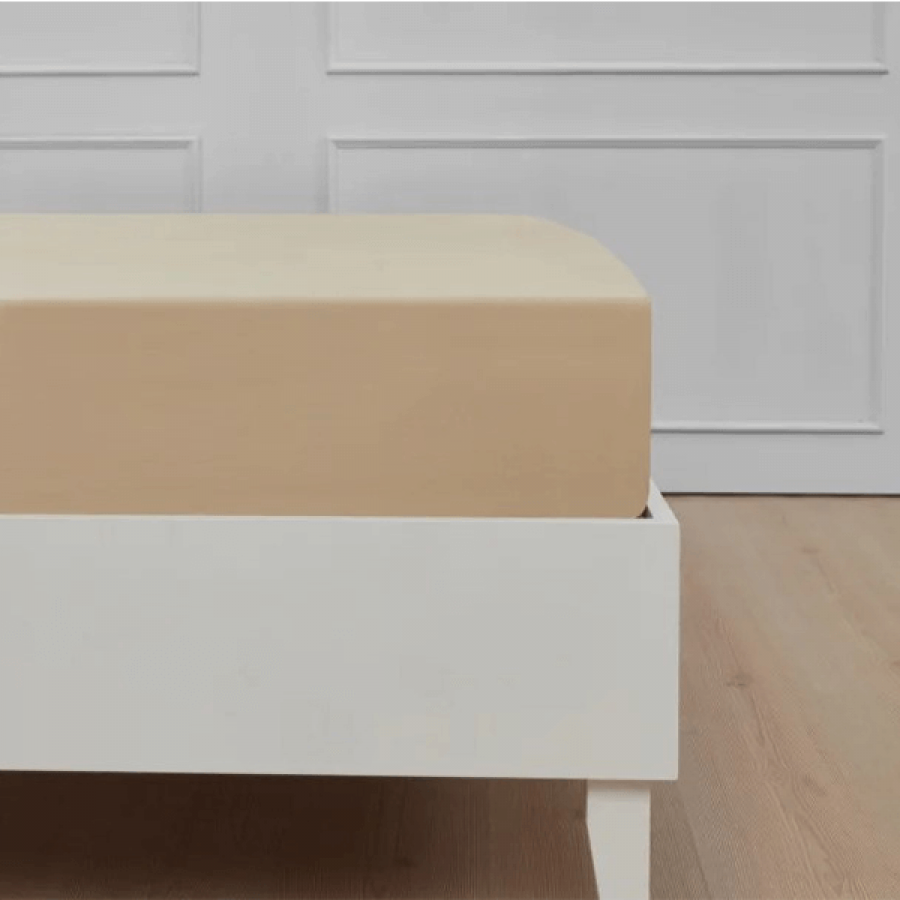 Boxlagen 90x200 - Bomuldssatin sand