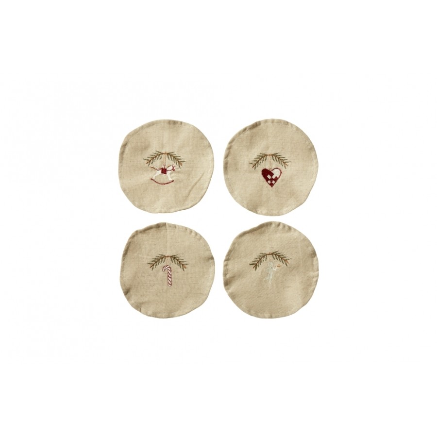 Broderet lågskjuler Ø16cm-ass-motiv-natur