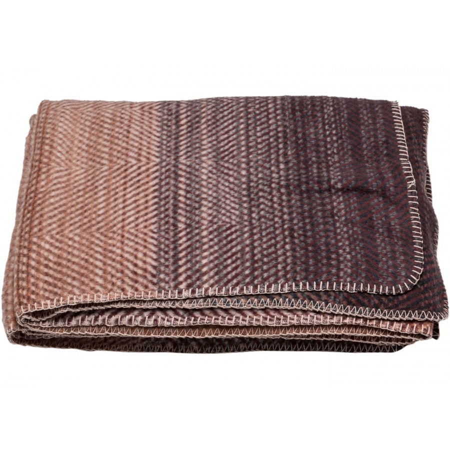 Savona Bomulds/fleeceplaid Gradient/Herringbone Terracotta/Blomme