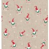 Akryldug nisser med julegaver beige brd. 140cm